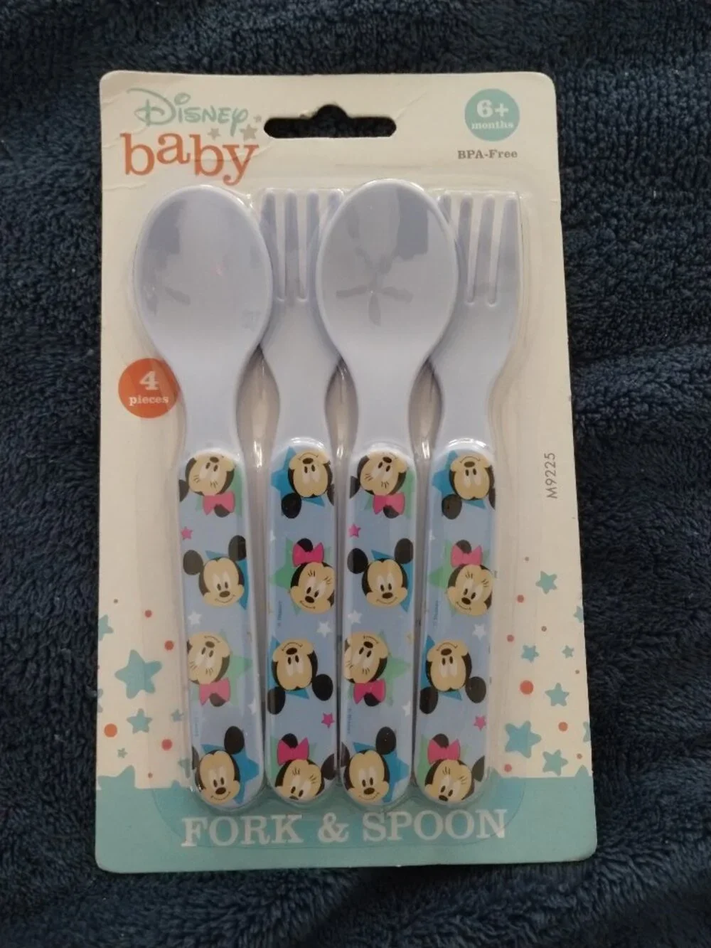 Disney baby blue fork & spoon set